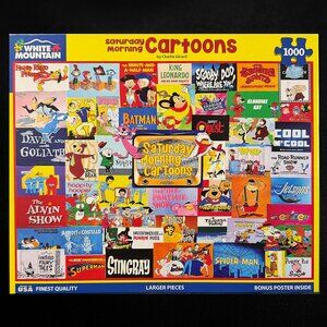 White Mountain Puzzle SATURDAY MORNING CARTOONS 1000 Pieces Jigsaw